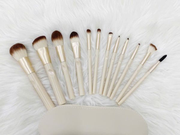 Bộ Cọ Trang Điểm 12 Cây Kèm Túi Da