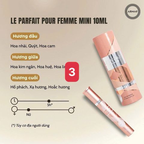Nước hoa nữ Armaf Ladies Le Parfait EDP Spray 10ML