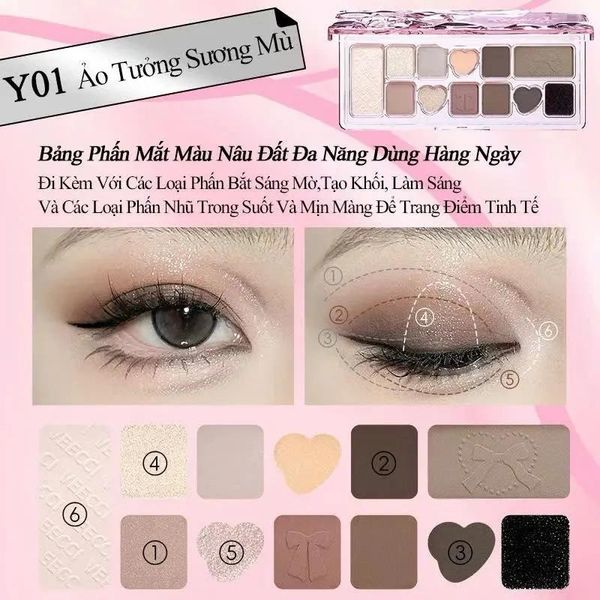 VEECCI Bảng Phấn Mắt 12 Ô