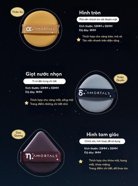 Lẻ 1 Bông Mút Amortals Trang Điểm Hình Ánh Sao