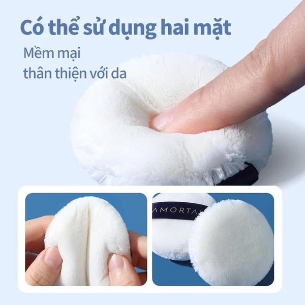 Bộ 2 Bông Phấn Phủ Amortals Silky Velvet Natural Finishing Powder Puff