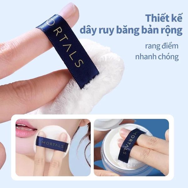 Bộ 2 Bông Phấn Phủ Amortals Silky Velvet Natural Finishing Powder Puff