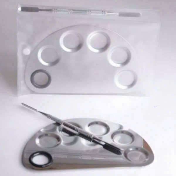 Khay trộn nền chữ nhật kèm cây trộn chữ nhật inox
