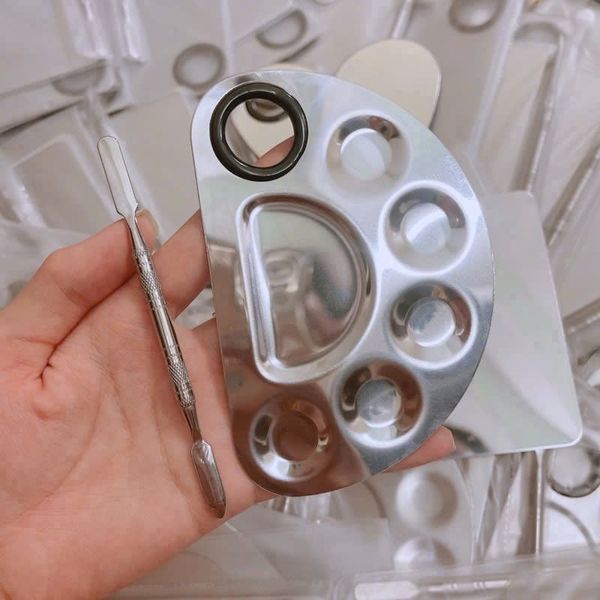 Khay trộn nền chữ nhật kèm cây trộn chữ nhật inox