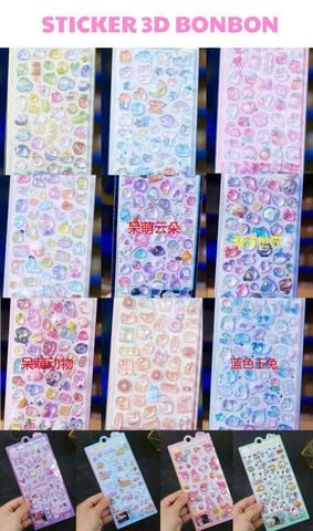 Sticker nổi 3D thủy tinh bonbon