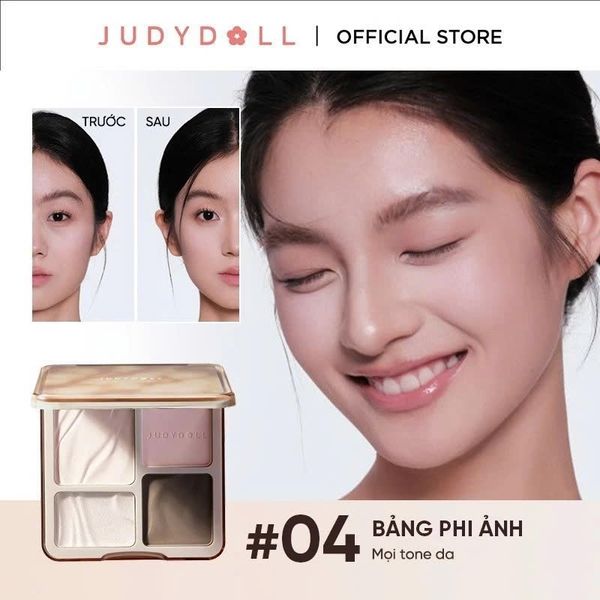 Phấn Bắt Sáng & Tạo Khối 2in1 Judydoll Highlight Contour Palette #04 Blush Shadow