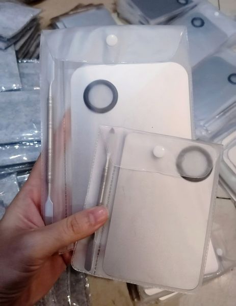 Khay trộn nền chữ nhật kèm cây trộn chữ nhật inox