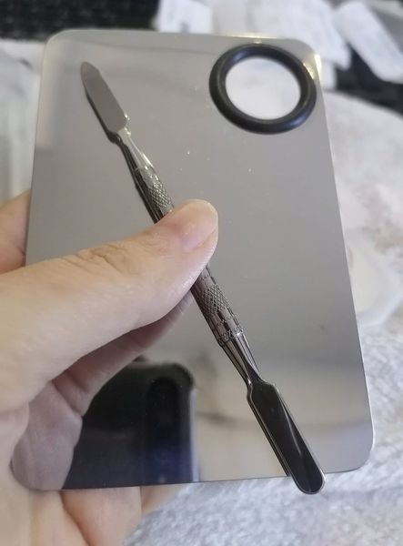 Khay trộn nền chữ nhật kèm cây trộn chữ nhật inox
