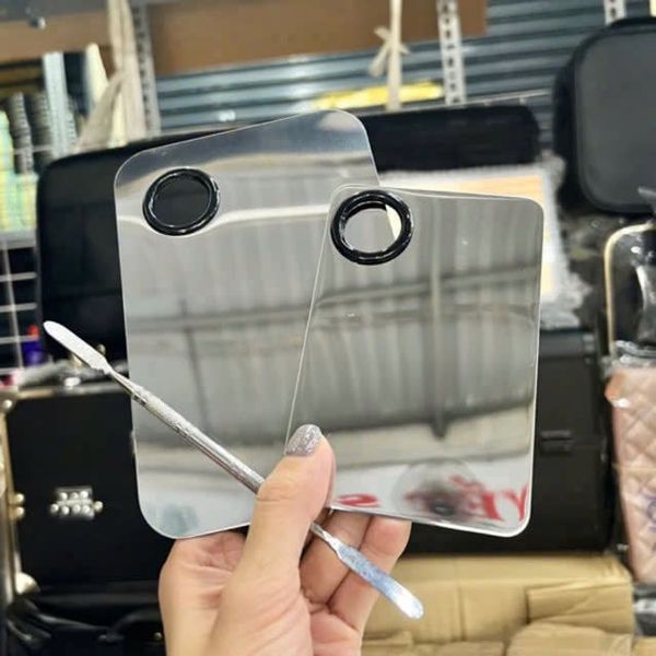 Khay trộn nền chữ nhật kèm cây trộn chữ nhật inox