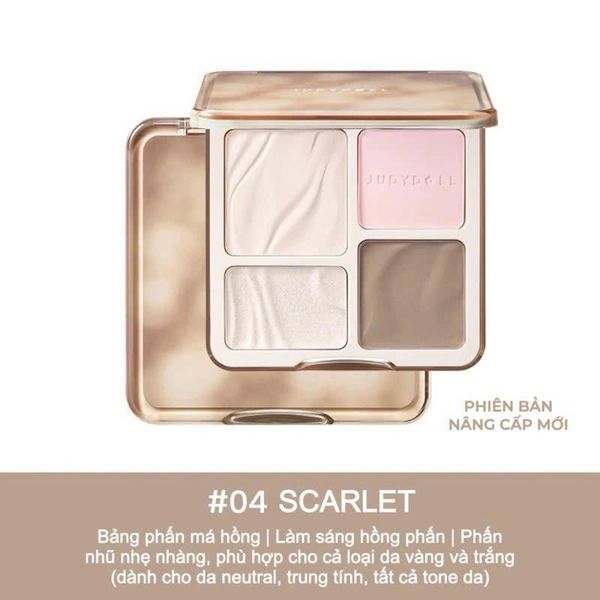 Phấn Bắt Sáng & Tạo Khối 2in1 Judydoll Highlight Contour Palette #04 Blush Shadow