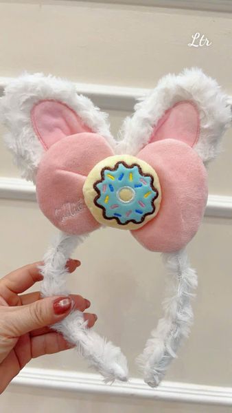 Cài tai thỏ nơ bánh donut