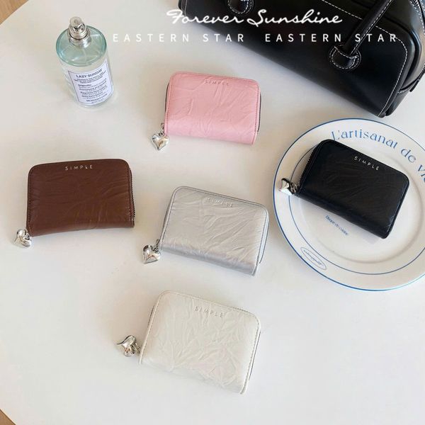 Ví simple Khóa kéo trái tim bạc