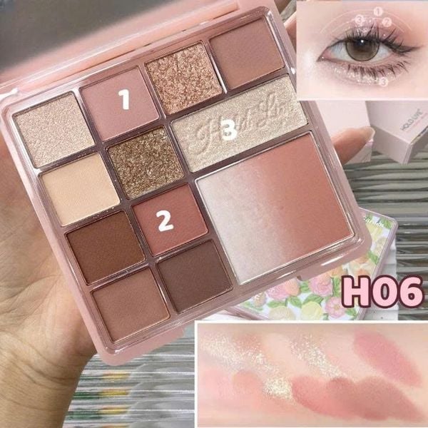 Bảng Phấn Mắt Má Hồng Highlight HOLD LIVE Florist Color Pink Mist 12 Ô #H01 #H06
