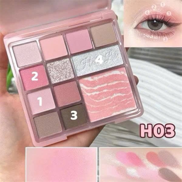 Bảng Phấn Mắt Má Hồng Highlight HOLD LIVE Florist Color Pink Mist 12 Ô #H01 #H06