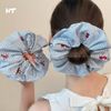 Scrunchies kẻ xanh cherry