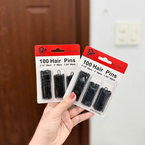 Vỉ 100 kẹp chữ U 3 size