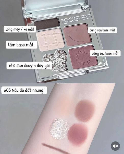 Rock Sweet  Bảng phấn mắt 5g Bảng Highlight Và Tạo Khối bảng mắt