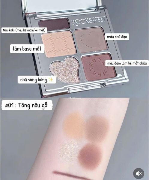 Rock Sweet  Bảng phấn mắt 5g Bảng Highlight Và Tạo Khối bảng mắt