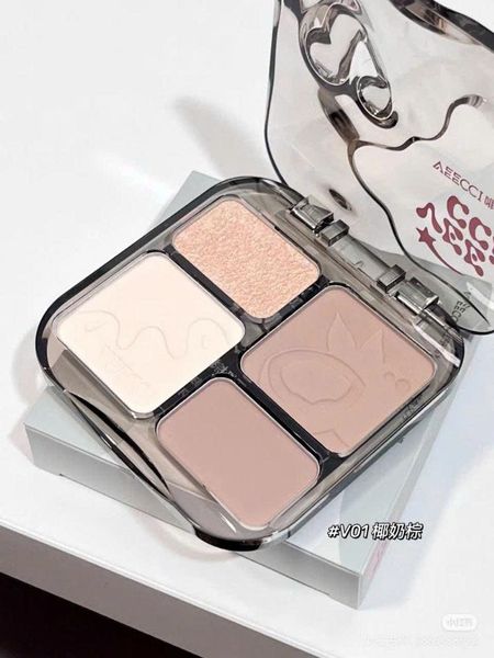 VEECCI Bảng Phấn Bắt Sáng Và Tạo Khối 4 ô