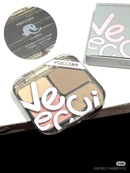 VEECCI Bảng Phấn Bắt Sáng Và Tạo Khối 4 ô