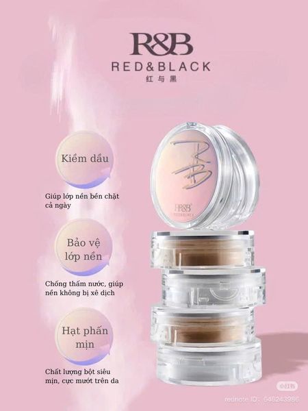 RED & BLACK Phấn bột rời, phấn lì, trong suốt, không trôi makeup