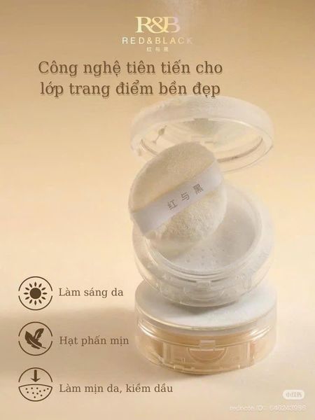 RED & BLACK Phấn bột rời, phấn lì, trong suốt, không trôi makeup