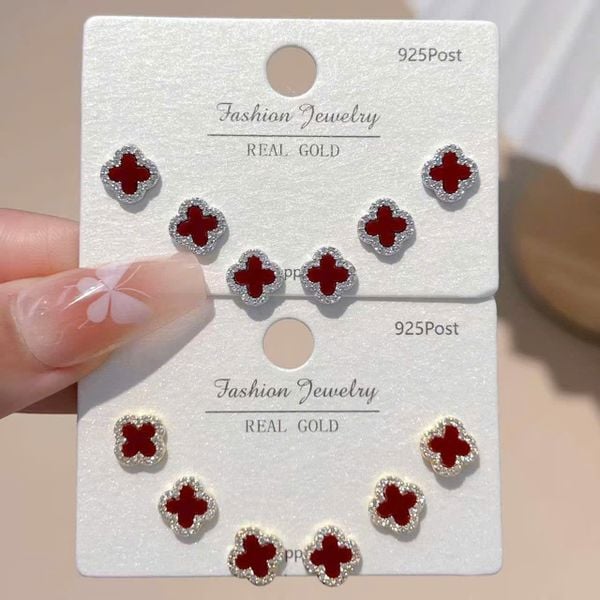 Set 3 đôi khuyên tai bạc 925