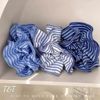 Scrunchies kẻ xanh trơn