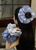 Scrunchies kẻ xanh trơn