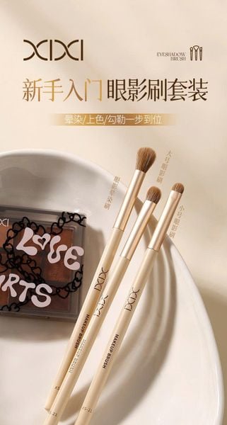 Xixi Bộ Cọ Trang Điểm Mắt 3 Cây Lông Mềm Mịn Dễ Tán Phấn Mắt