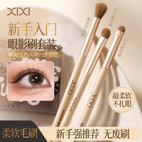 Xixi Bộ Cọ Trang Điểm Mắt 3 Cây Lông Mềm Mịn Dễ Tán Phấn Mắt