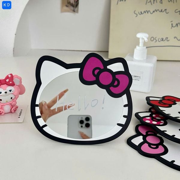 Gương để bàn kitty nơ ( kèm hộp đựng)