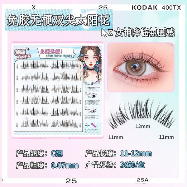 MENGLU Mi Giả Sẵn Keo 6 Hàng Dáng Tự Nhiên MG36