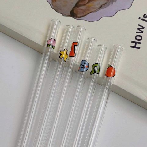 Ống hút thủy tinh hoa quả thú