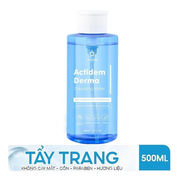 Nước Tẩy Trang Không Cay Mắt Actidem Derma Cleansing Water 500ml