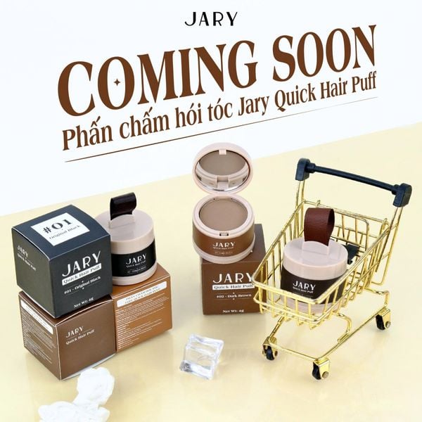 Phấn Chấm Hói Tóc Jary Quick Hair Puff Che Khuyết Điểm Phủ Hói Chân Tóc 4g