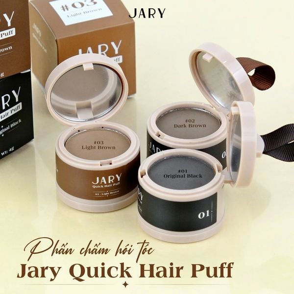 Phấn Chấm Hói Tóc Jary Quick Hair Puff Che Khuyết Điểm Phủ Hói Chân Tóc 4g