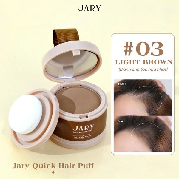 Phấn Chấm Hói Tóc Jary Quick Hair Puff Che Khuyết Điểm Phủ Hói Chân Tóc 4g