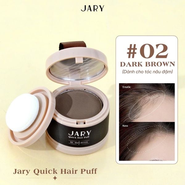 Phấn Chấm Hói Tóc Jary Quick Hair Puff Che Khuyết Điểm Phủ Hói Chân Tóc 4g