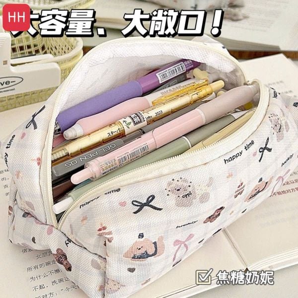 Túi đựng bút gấu nơ