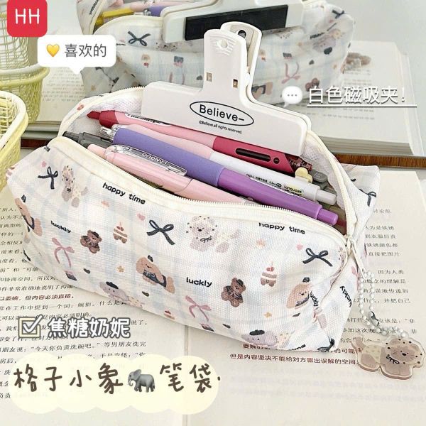 Túi đựng bút gấu nơ
