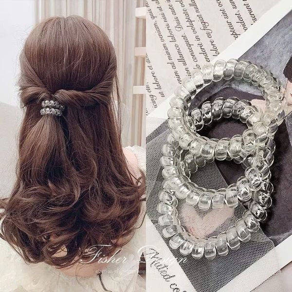 1 chiếc Chun lò xo trắng trong suốt