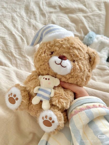 Teddy gấu ôm thỏ đội mũ - 40cm
