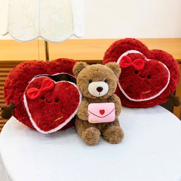 Hộp quà tim và Teddy thiệp 35cm