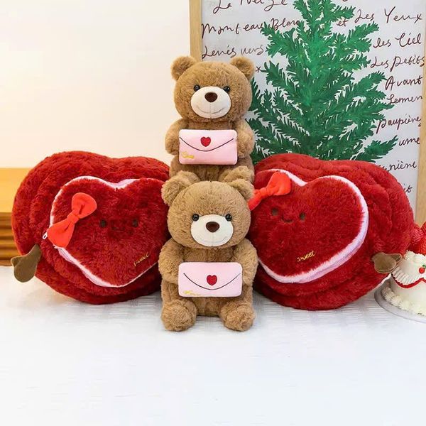 Hộp quà tim và Teddy thiệp 35cm