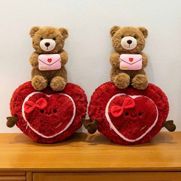 Hộp quà tim và Teddy thiệp 35cm