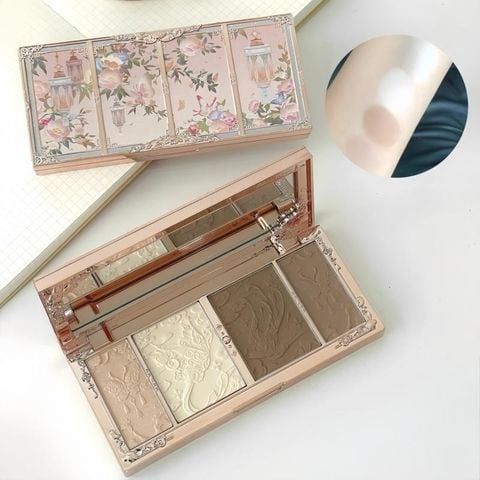 Bảng Tạo Khối + Highlight Flower Knows 4Ô 16G  #02 Tawny Tea