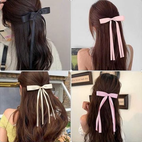 Kẹp trơn nơ dài tua rua