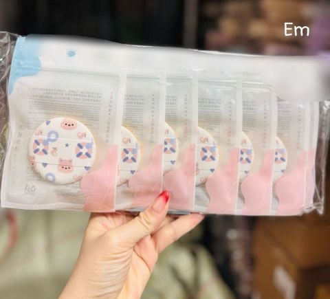 Bông phấn tròn họa tiết