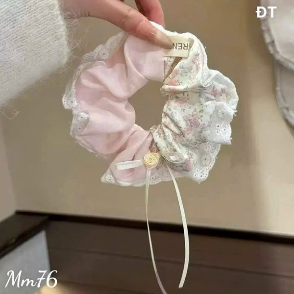 Scrunchies hoa hồng nhí 2 lớp mm76